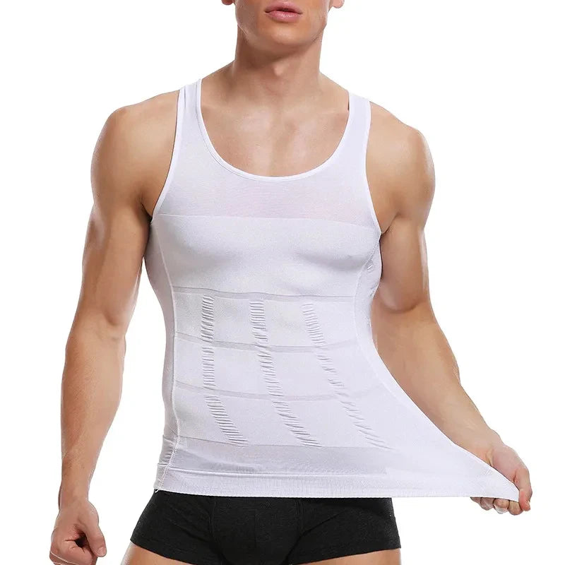Men'S Slimming Body Shapewear Posture Vest Tummy Abdomen Corrector Compression Body Modeling Fat Burner Chest Tummy Shirt Corset
